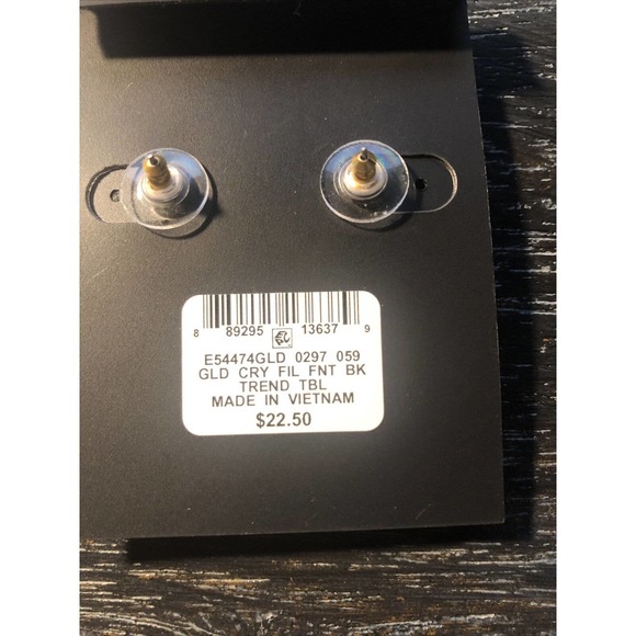 2 Pair M Haskell INC Earring Dual Post & Jacket Gold Black Filigree Rhinestone - Picture 9 of 10